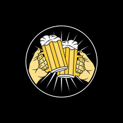 Beer toast vector illustration