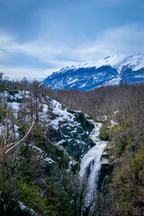 waterfall in the mountains