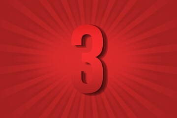 3 three Number design element decoration poster. illustration success