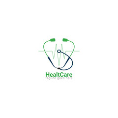 simple and flat stethoscope logo vector for pharmaceutical company