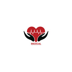 love logo combination by hand and health analysis is suitable for pharmaceutical companies