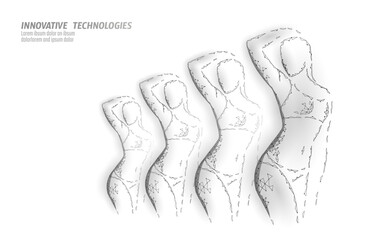 Woman slim shape silhouette low poly. Fitness beauty girl graceful body. Weigh lose nutrition supplement banner template vector illustration