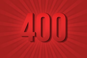 400 four hundred Number design element decoration poster. icon anniversary