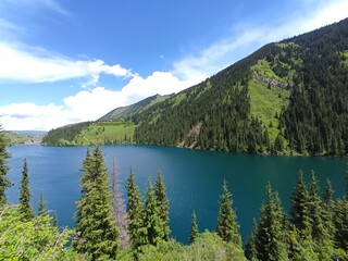 Fototapeta na wymiar Mountains and lake