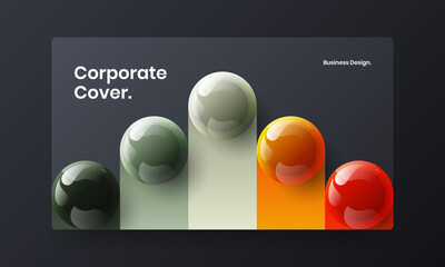 Simple realistic balls company identity concept. Unique landing page design vector illustration.