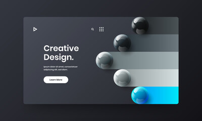 Unique realistic balls flyer template. Premium company identity design vector layout.