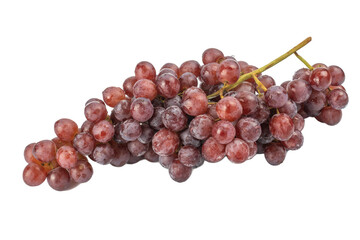 bunch of ripe and juicy red grapes isolated on white background