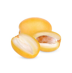 Fresh dates isolated on white background