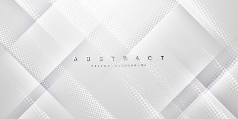 Fototapeta premium Abstract white and gray gradient background. Halftone dots design background.