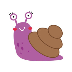 snail in cute animal character illustration design