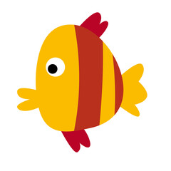 cute coral fish illustration in flat design