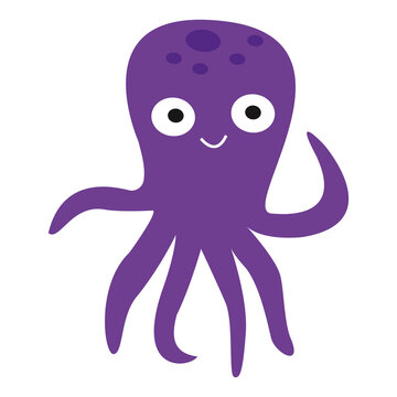 squid in cute animal character illustration design