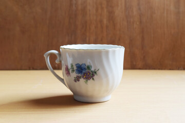 vintage cup of coffee on wooden table