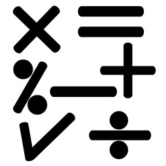 Math icons set PNG Royalty Free