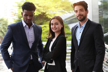 Portrait Of three Business Colleagues Outside Office