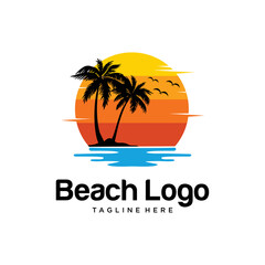 Sunset Beach Logo Design