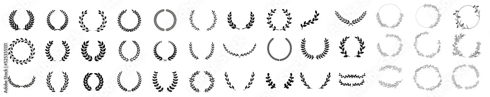 Canvas Prints circular laurel foliate vector icon