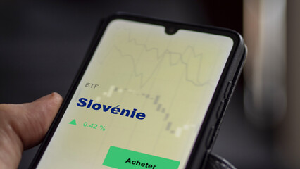 Investir dans un fonds etf slovénie SLOVÉNIE sur un écran. Graphique, courbes, chandelles d'ETF.