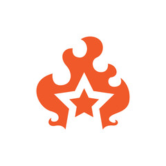 fire star logo orange vector 