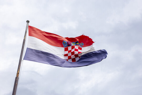Fahne von Kroatien im Wind