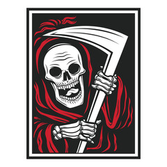 red grim reaper vector illustration 