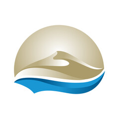 Dune, Gold Desert Sand. Logo Icon