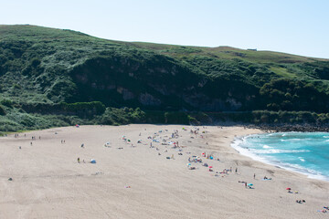 Panorama of the beach of Usgo in cantabria, noth of spain