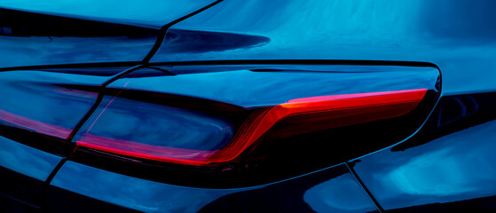 sports car rear lamp in blue