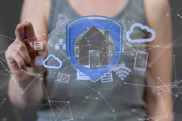 house. data Big data visualization background.Abstract technology