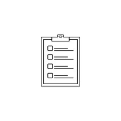 Clipboard icon outline, checklist flat icon sign symbol, check for website and app design, illustration vector business growth