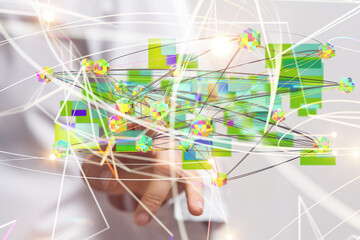 cloud connected to many objects on a virtual screen.