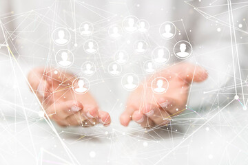 Fototapeta premium group of human network 3d