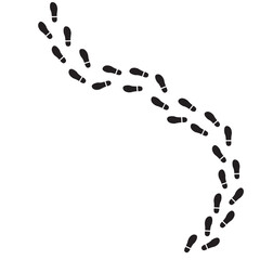 Human footprints on a white background.
