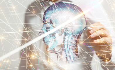 digital medical futuristic interface 3D rendering
