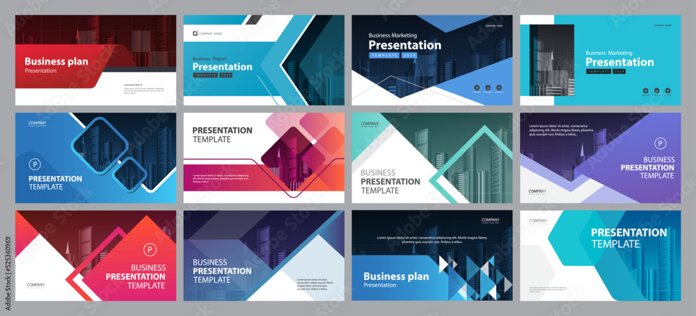 Poster set abstract business presentation cover background design template and cover page design for book m