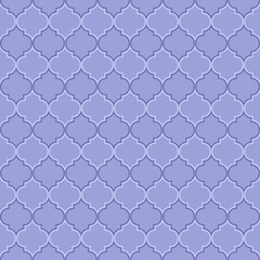Color of year 2022 very peri seamless pattern. Abstract violet geometric pattern in arabic style. Simple vector seamless design for background, paper, textile, wallpaper. Traditional ornament