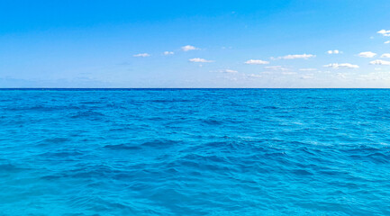 Fototapeta na wymiar Blue turquoise water waves ocean and sea texture pattern Mexico.