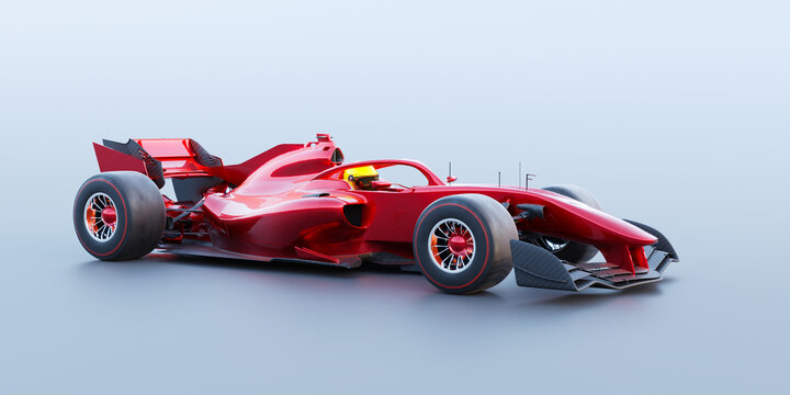 3d render red race car with no brand name