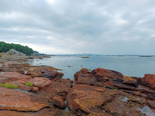 rocky coast of the sea