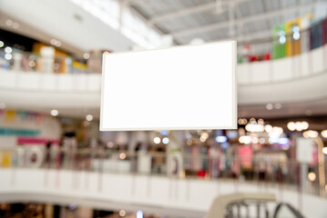 Blank large screens in Shopping Mall. The billboards are mocked up in shopping center.