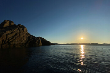 Sunset over the mediterranean sea in Ibiza