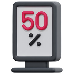 poster 3d render icon illustration