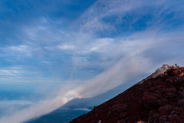 富士山頂に現れたブロッケン現象