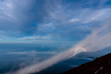 富士山頂に現れたブロッケン現象
