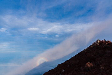 富士山頂に現れたブロッケン現象