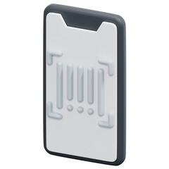 scan barcode 3d render icon illustration