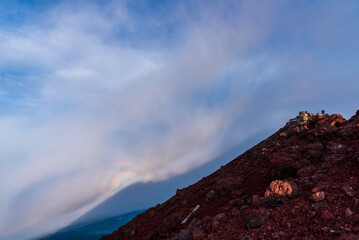 富士山頂に現れたブロッケン現象