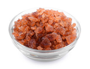 Brown Rock Sugar isolated on white background.