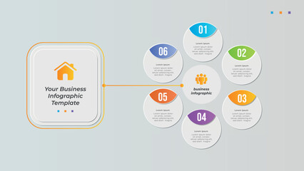Modern business infographic diagram with 6 option