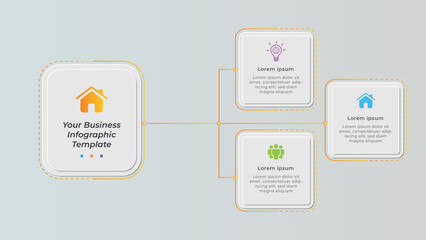 Modern business infographic diagram with 3 option